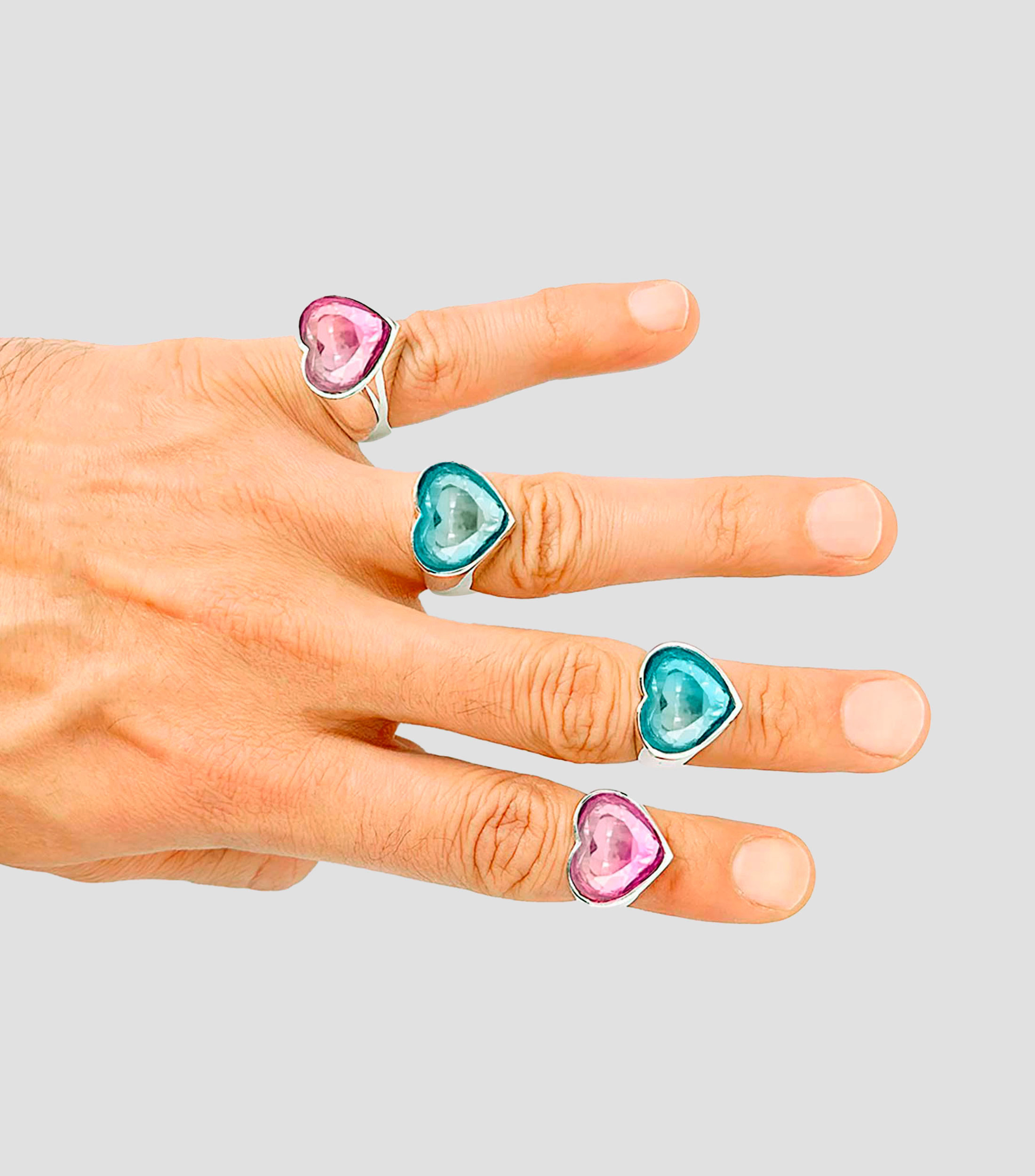 Anillo en plata .925 RMC con topacio rosa Hombre